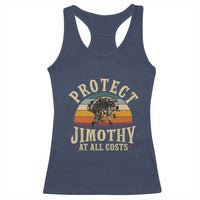 Protect Jimothy At All Costs Seattle Raccoon Racerback Tank Top Vintage Sunset Feral Trash Panda Legend Supporter