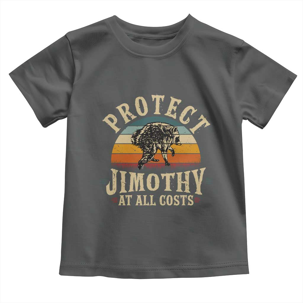 Protect Jimothy At All Costs Seattle Raccoon Toddler T Shirt Vintage Sunset Feral Trash Panda Legend Supporter