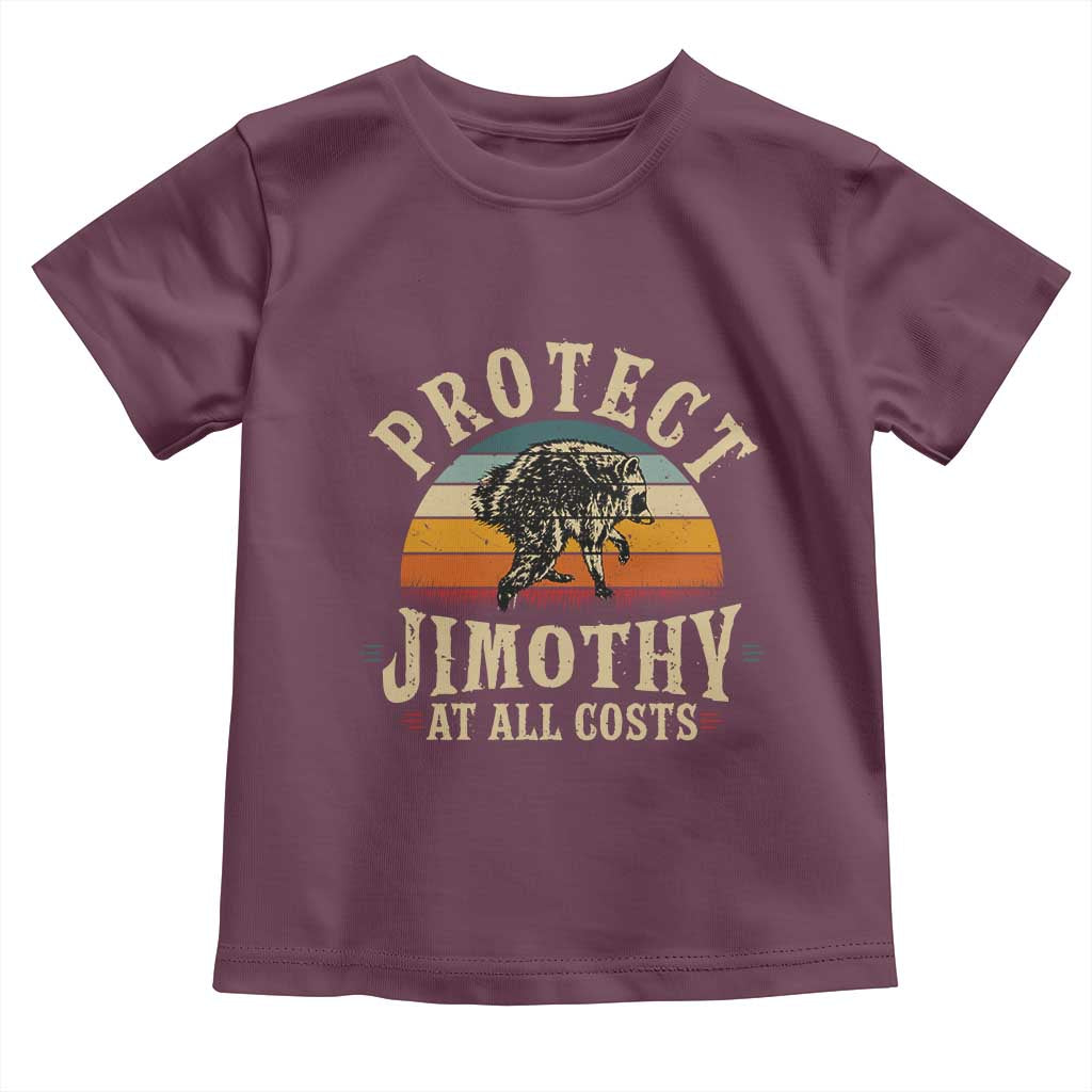 Protect Jimothy At All Costs Seattle Raccoon Toddler T Shirt Vintage Sunset Feral Trash Panda Legend Supporter