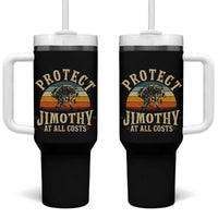 Protect Jimothy At All Costs Seattle Raccoon Tumbler With Handle Vintage Sunset Feral Trash Panda Legend Supporter