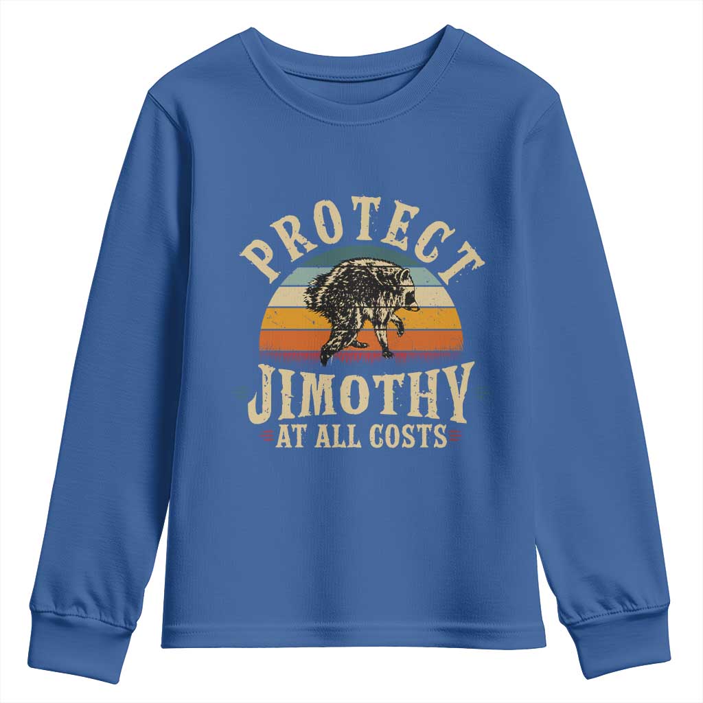 Protect Jimothy At All Costs Seattle Raccoon Youth Sweatshirt Vintage Sunset Feral Trash Panda Legend Supporter