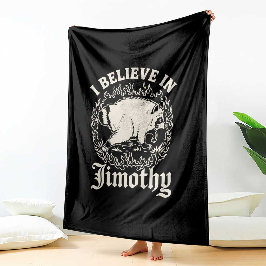I Believe In Jimothy the Seattle Raccoon Throw Blanket Flaming Circle Vintage Feral Legend Trash Panda Supporter