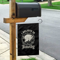 I Believe In Jimothy the Seattle Raccoon Garden Flag Flaming Circle Vintage Feral Legend Trash Panda Supporter
