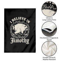 I Believe In Jimothy the Seattle Raccoon Garden Flag Flaming Circle Vintage Feral Legend Trash Panda Supporter