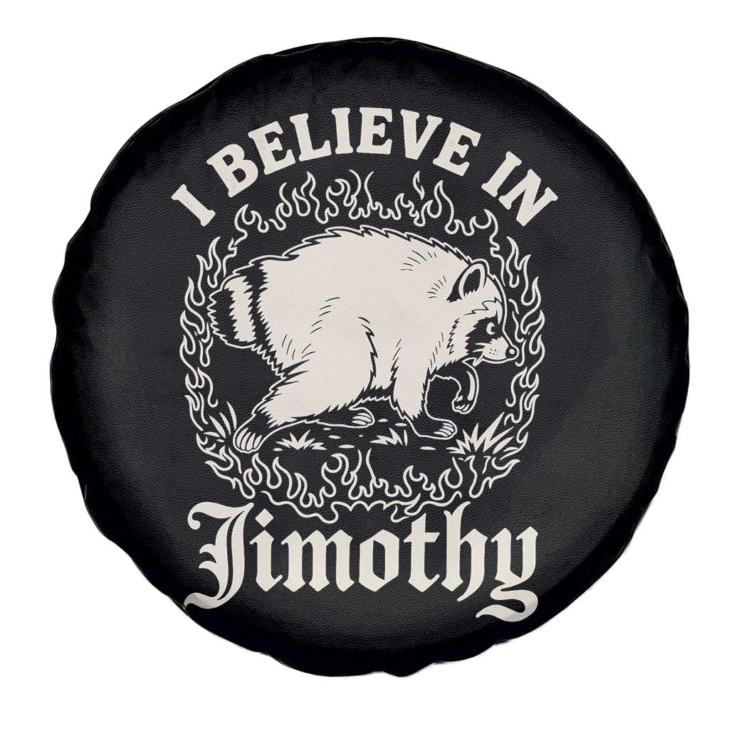 I Believe In Jimothy the Seattle Raccoon Spare Tire Cover Flaming Circle Vintage Feral Legend Trash Panda Supporter