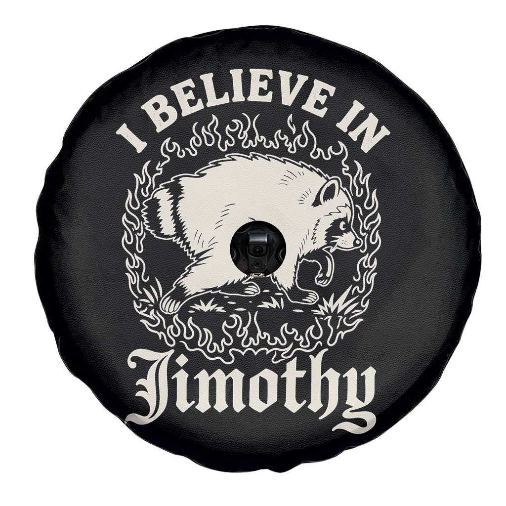 I Believe In Jimothy the Seattle Raccoon Spare Tire Cover Flaming Circle Vintage Feral Legend Trash Panda Supporter