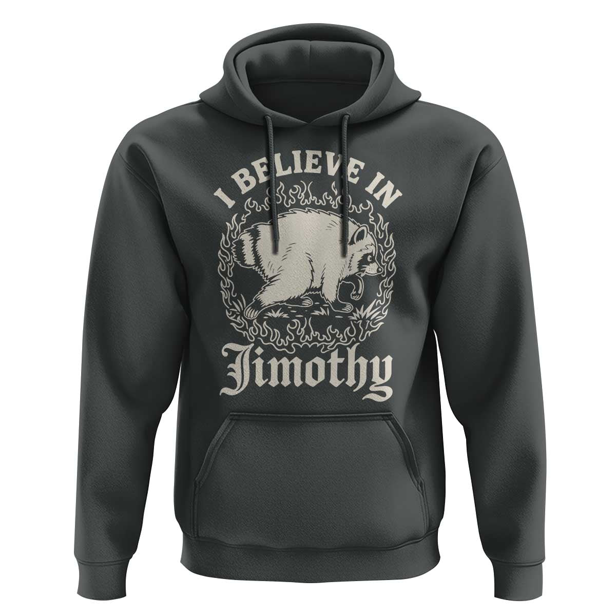 I Believe In Jimothy the Seattle Raccoon Hoodie Flaming Circle Vintage Feral Legend Trash Panda Supporter