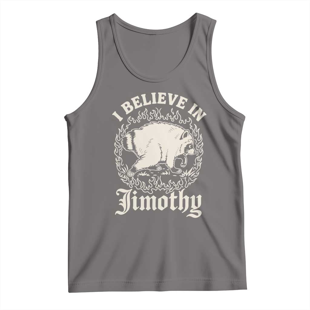 I Believe In Jimothy the Seattle Raccoon Tank Top Flaming Circle Vintage Feral Legend Trash Panda Supporter