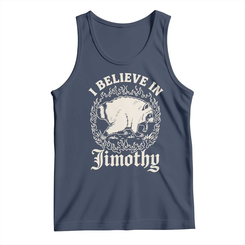 I Believe In Jimothy the Seattle Raccoon Tank Top Flaming Circle Vintage Feral Legend Trash Panda Supporter