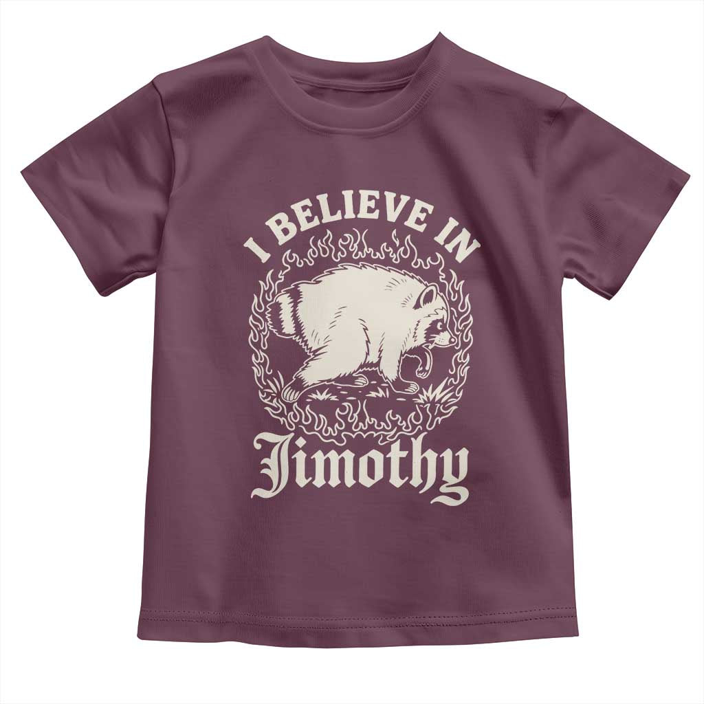 I Believe In Jimothy the Seattle Raccoon Toddler T Shirt Flaming Circle Vintage Feral Legend Trash Panda Supporter