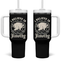 I Believe In Jimothy the Seattle Raccoon Tumbler With Handle Flaming Circle Vintage Feral Legend Trash Panda Supporter