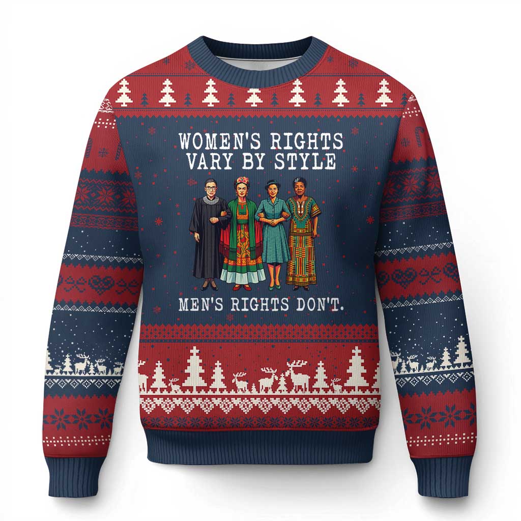 Womens Rights Vary By Style Feminists Historic Female Empowerment Ugly Christmas Sweater Powerful Feminism Civil Rights Movement