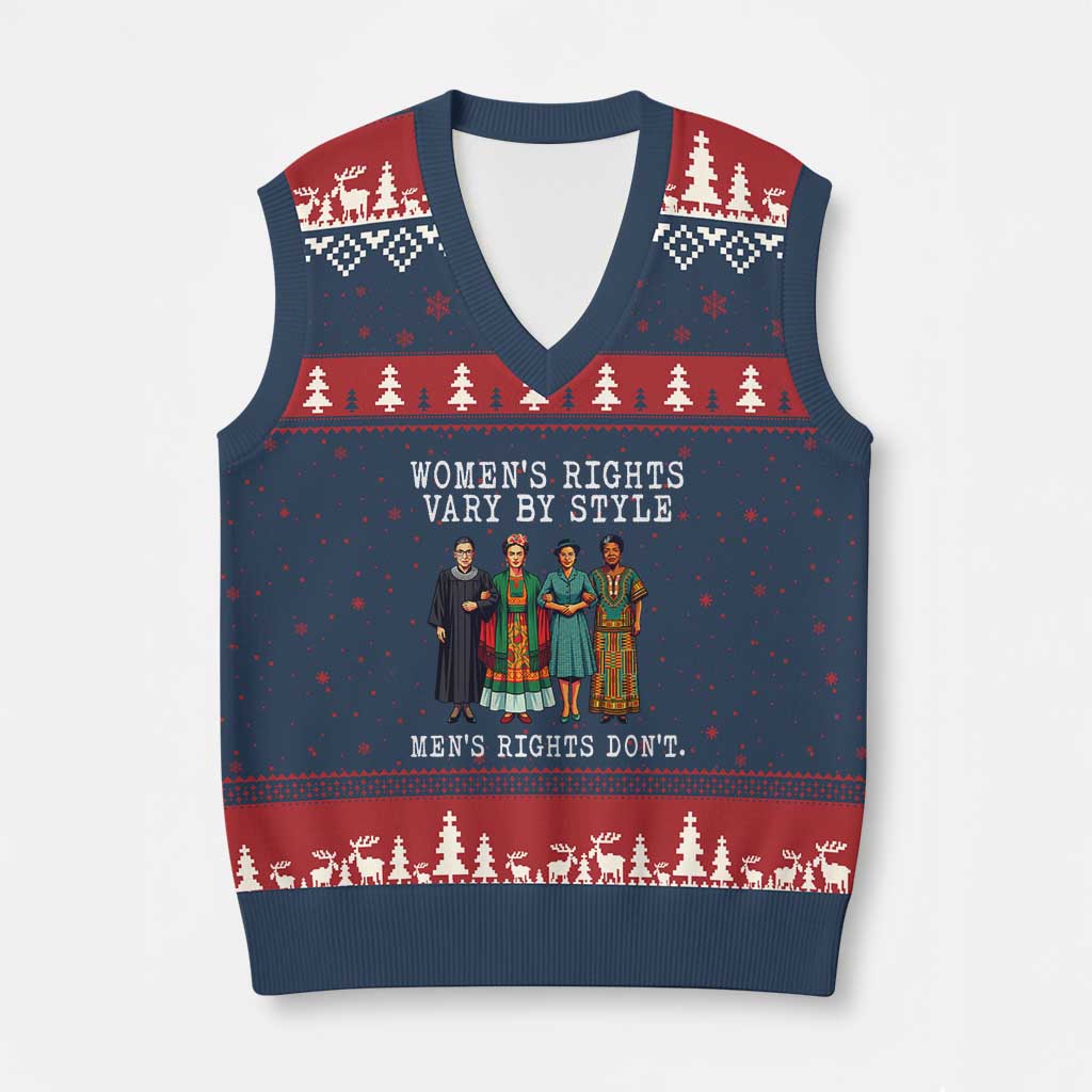 Womens Rights Vary By Style Feminists Historic Female Empowerment V-Neck Knit Sweater Vest Powerful Feminism Civil Rights Movement