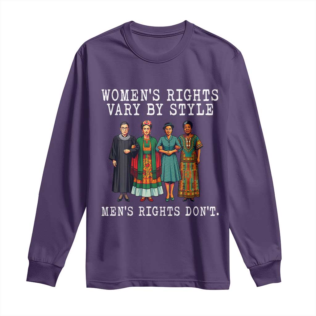Womens Rights Vary By Style Feminists Historic Female Empowerment Long Sleeve Shirt Powerful Feminism Civil Rights Movement