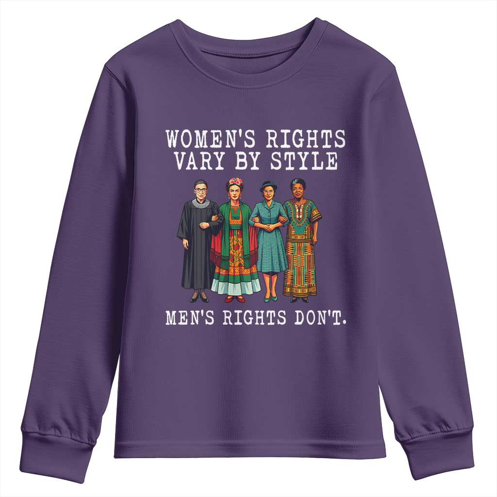 Womens Rights Vary By Style Feminists Historic Female Empowerment Youth Sweatshirt Powerful Feminism Civil Rights Movement