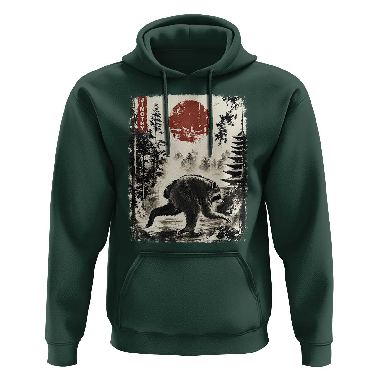 Jimothy the Raccoon Japanese Ukiyo-e Style Vintage Graphic Hoodie Viral Seattle Trash Panda Feral Legend Supporter