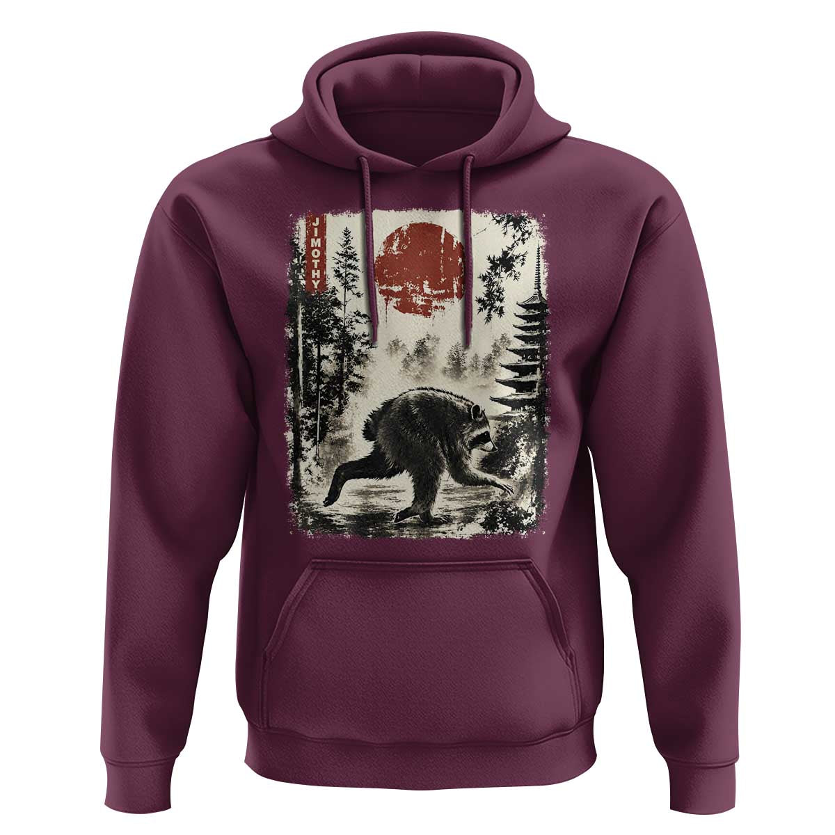 Jimothy the Raccoon Japanese Ukiyo-e Style Vintage Graphic Hoodie Viral Seattle Trash Panda Feral Legend Supporter
