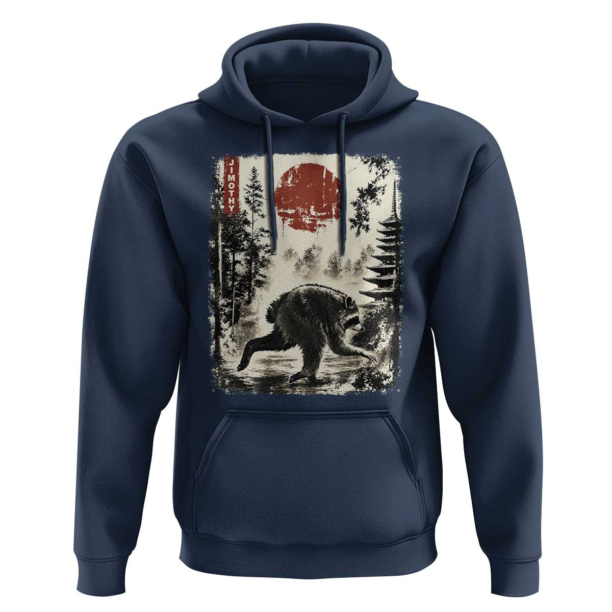 Jimothy the Raccoon Japanese Ukiyo-e Style Vintage Graphic Hoodie Viral Seattle Trash Panda Feral Legend Supporter