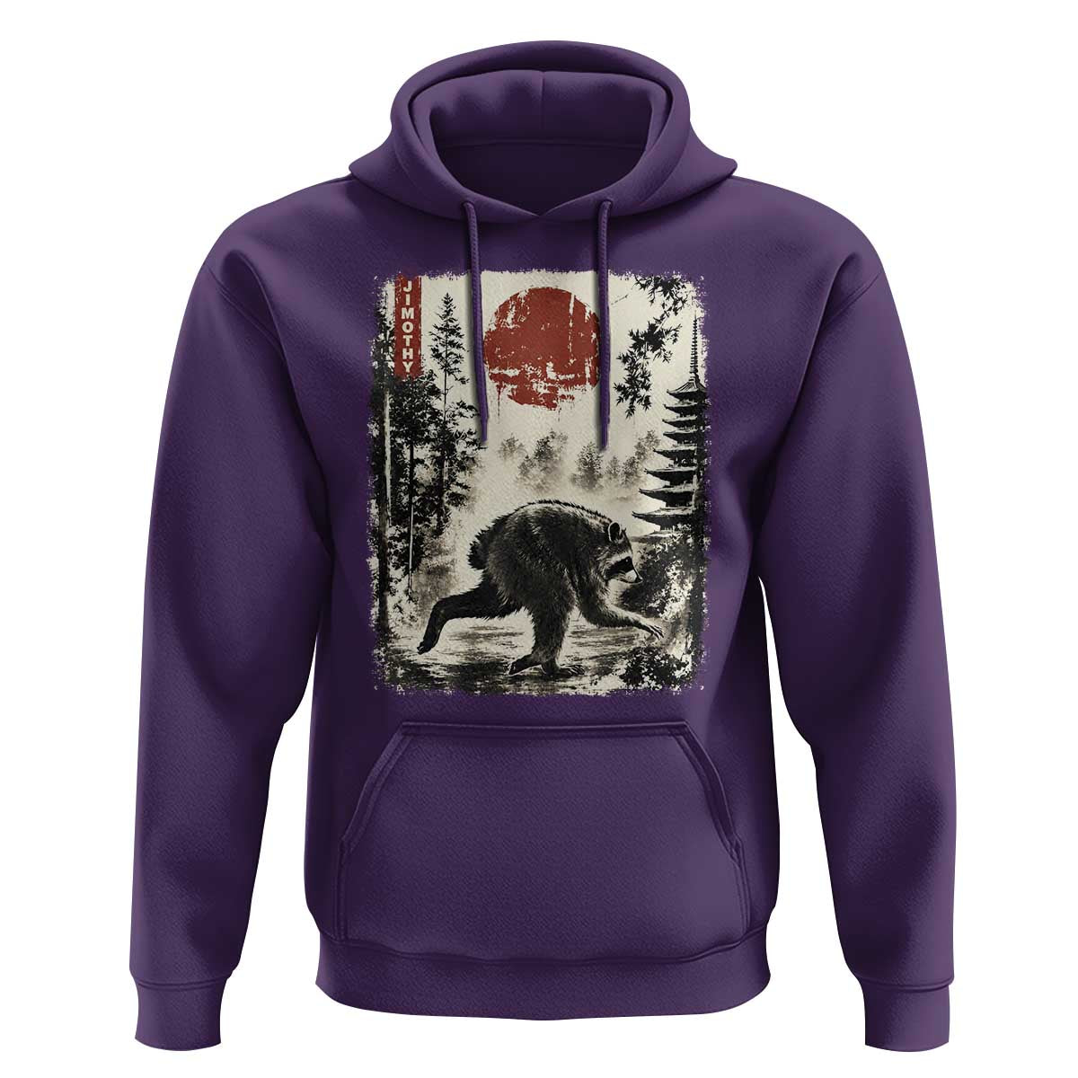Jimothy the Raccoon Japanese Ukiyo-e Style Vintage Graphic Hoodie Viral Seattle Trash Panda Feral Legend Supporter