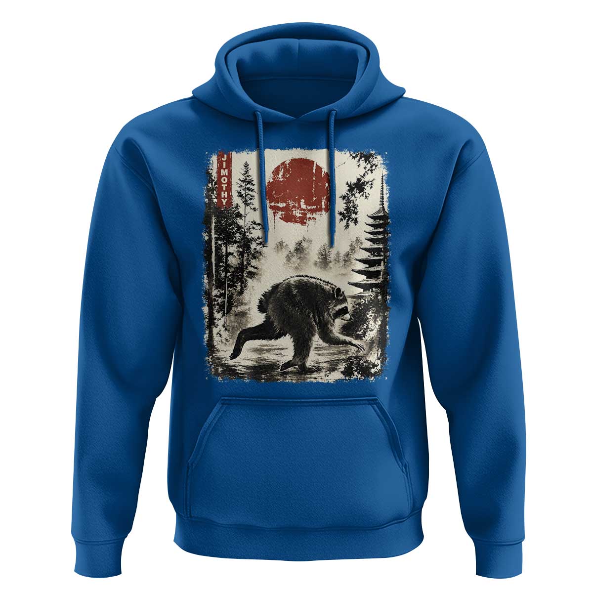 Jimothy the Raccoon Japanese Ukiyo-e Style Vintage Graphic Hoodie Viral Seattle Trash Panda Feral Legend Supporter