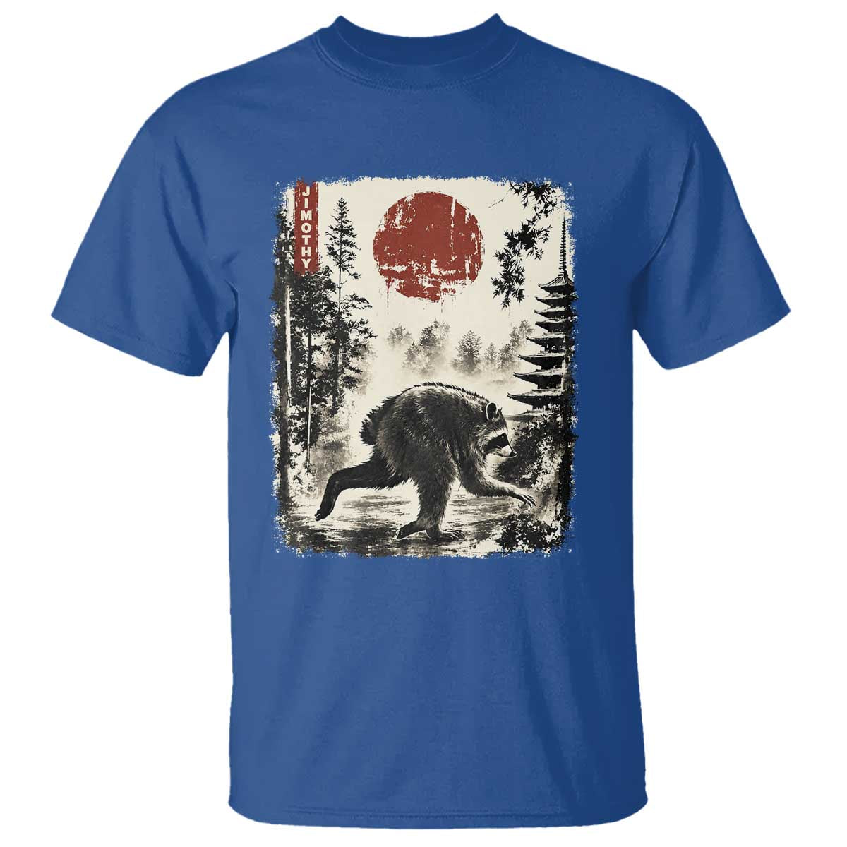 Jimothy the Raccoon Japanese Ukiyo-e Style Vintage Graphic T Shirt Viral Seattle Trash Panda Feral Legend Supporter