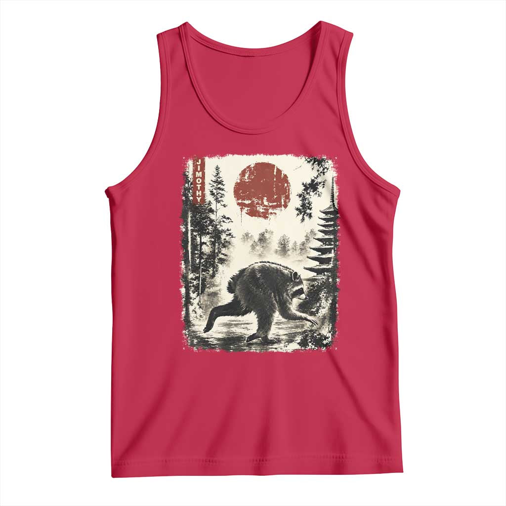 Jimothy the Raccoon Japanese Ukiyo-e Style Vintage Graphic Tank Top Viral Seattle Trash Panda Feral Legend Supporter