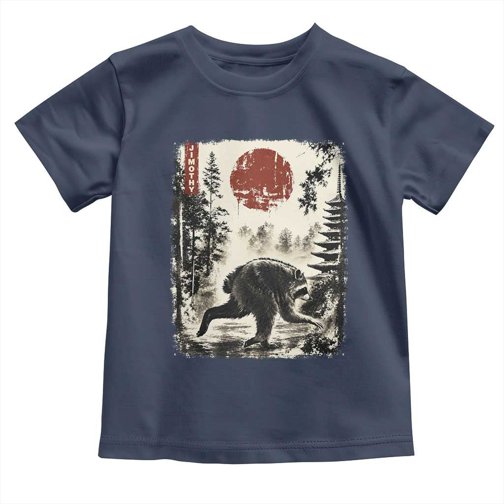 Jimothy the Raccoon Japanese Ukiyo-e Style Vintage Graphic Toddler T Shirt Viral Seattle Trash Panda Feral Legend Supporter