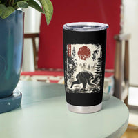 Jimothy the Raccoon Japanese Ukiyo-e Style Vintage Graphic Tumbler Cup Viral Seattle Trash Panda Feral Legend Supporter
