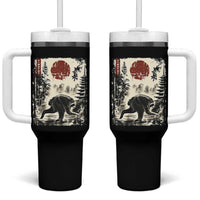 Jimothy the Raccoon Japanese Ukiyo-e Style Vintage Graphic Tumbler With Handle Viral Seattle Trash Panda Feral Legend Supporter