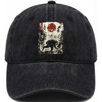 Jimothy the Raccoon Japanese Ukiyo-e Style Vintage Graphic Washed Cotton Baseball Cap Viral Seattle Trash Panda Feral Legend Supporter