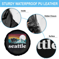 Seattle WA Mountains Jimothy the Raccoon Graphic Spare Tire Cover Retro Vintage Sunset Viral Trash Panda Feral Legend