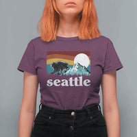 Seattle WA Mountains Jimothy the Raccoon Graphic T Shirt For Women Retro Vintage Sunset Viral Trash Panda Feral Legend