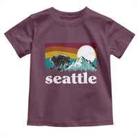 Seattle WA Mountains Jimothy the Raccoon Graphic Toddler T Shirt Retro Vintage Sunset Viral Trash Panda Feral Legend