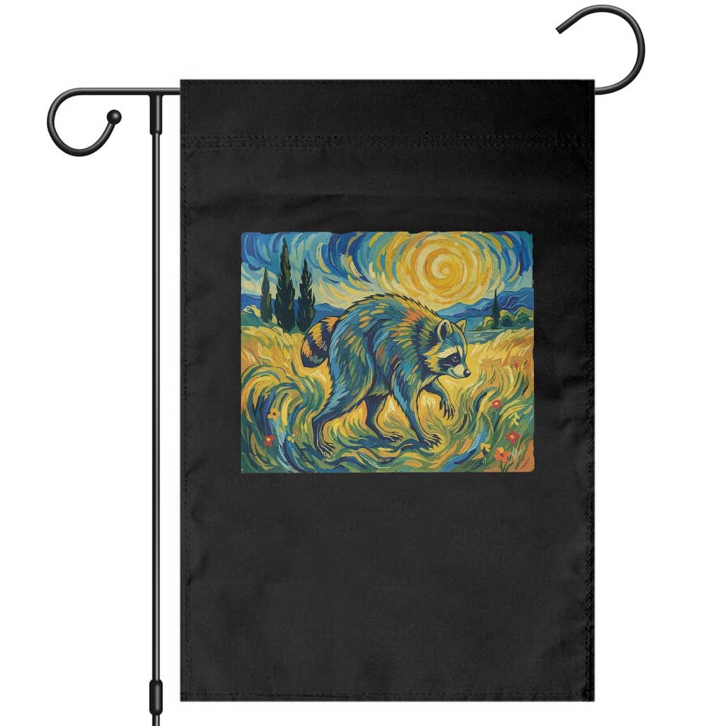 Jimothy Viral Seattle Raccoon Starry Night Style Graphic Garden Flag Trash Panda Feral Legend Supporter