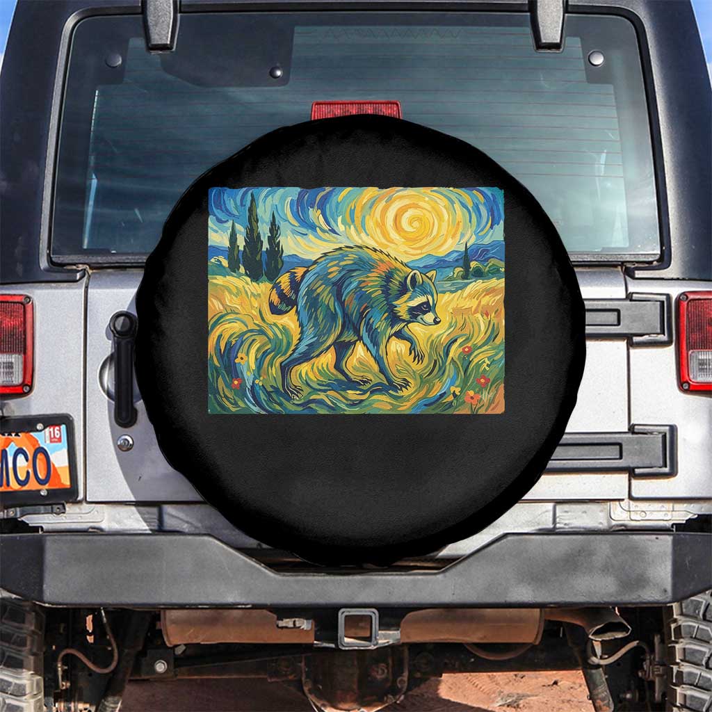Jimothy Viral Seattle Raccoon Starry Night Style Graphic Spare Tire Cover Trash Panda Feral Legend Supporter