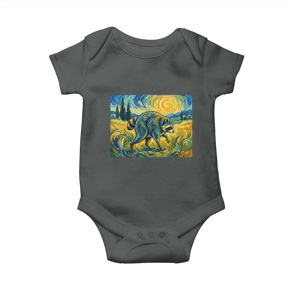 Jimothy Viral Seattle Raccoon Starry Night Style Graphic Baby Onesie Trash Panda Feral Legend Supporter