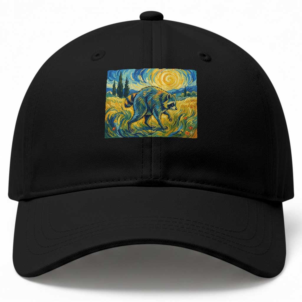 Jimothy Viral Seattle Raccoon Starry Night Style Graphic Baseball Cap Trash Panda Feral Legend Supporter
