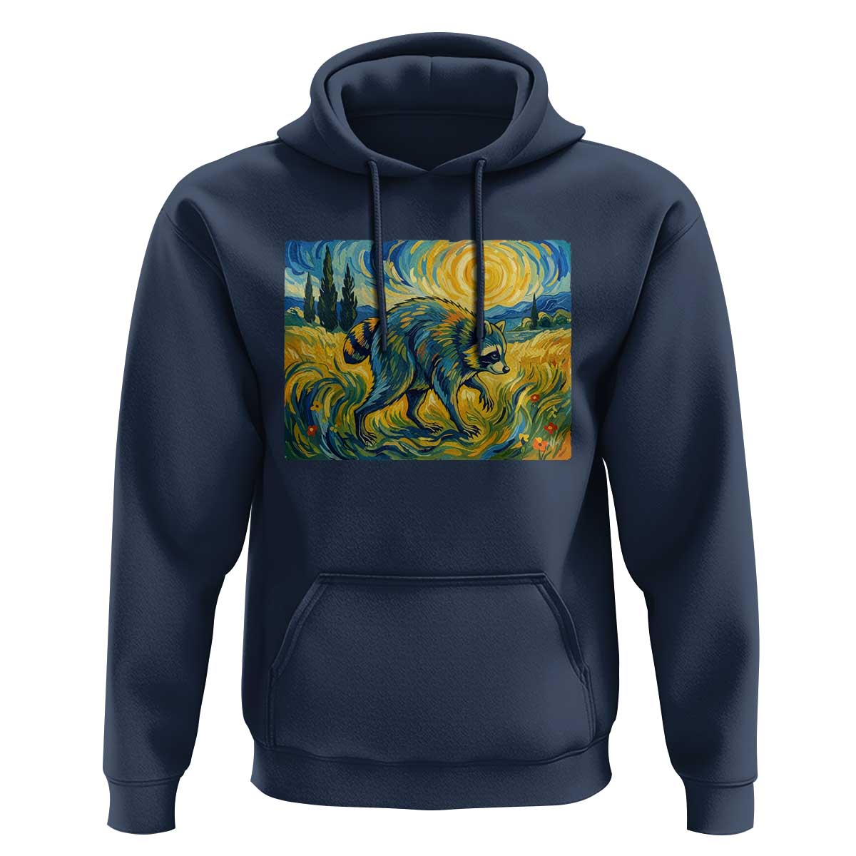 Jimothy Viral Seattle Raccoon Starry Night Style Graphic Hoodie Trash Panda Feral Legend Supporter