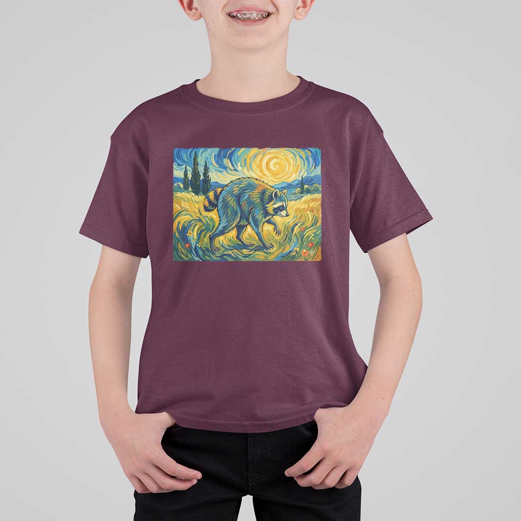 Jimothy Viral Seattle Raccoon Starry Night Style Graphic T Shirt For Kid Trash Panda Feral Legend Supporter