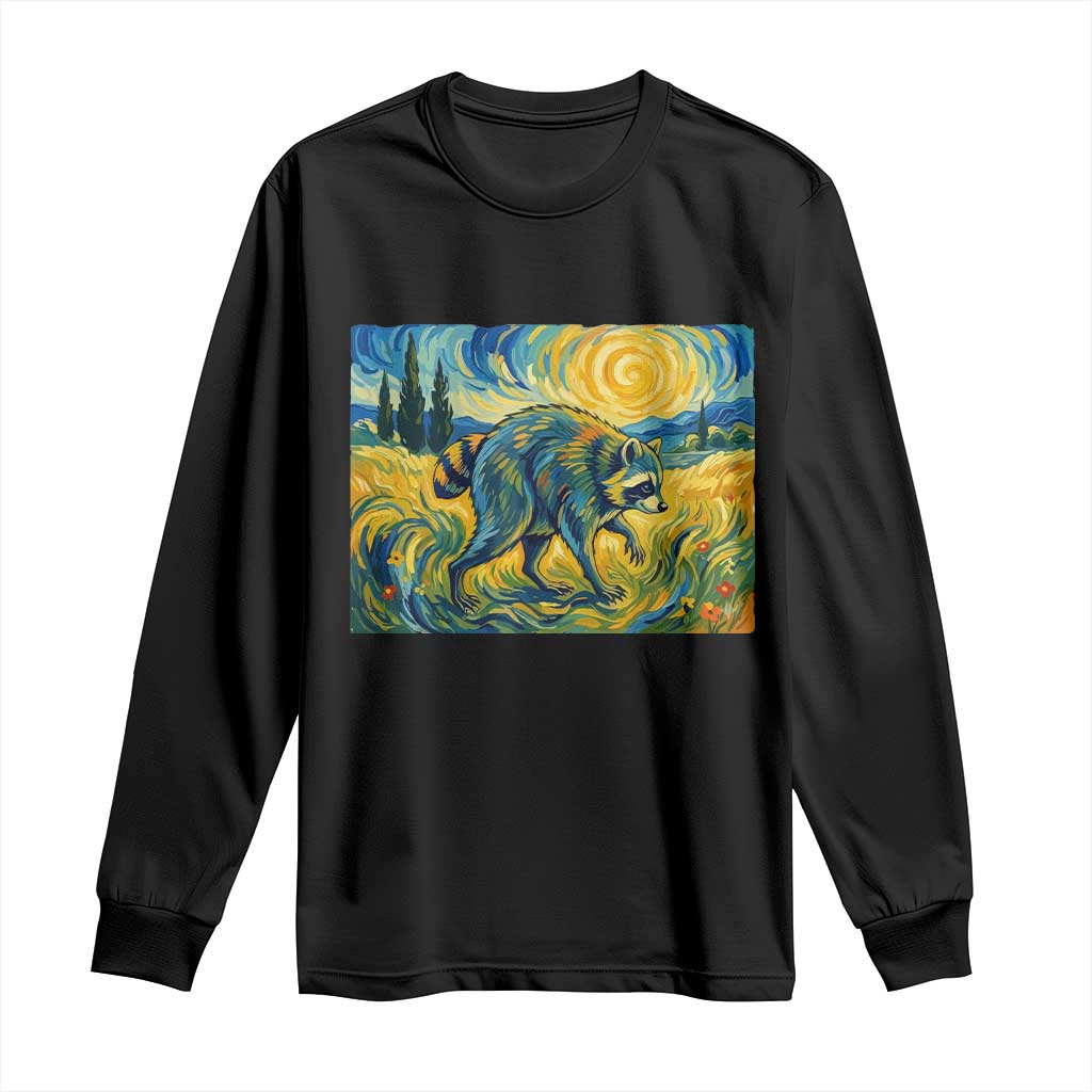Jimothy Viral Seattle Raccoon Starry Night Style Graphic Long Sleeve Shirt Trash Panda Feral Legend Supporter