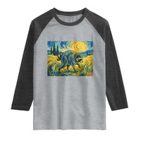 Jimothy Viral Seattle Raccoon Starry Night Style Graphic Raglan Shirt Trash Panda Feral Legend Supporter