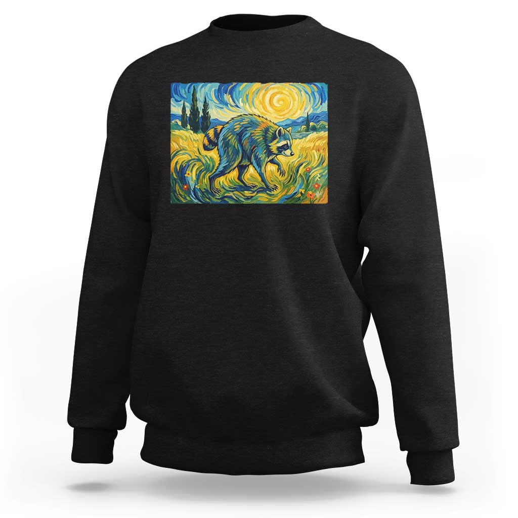 Jimothy Viral Seattle Raccoon Starry Night Style Graphic Sweatshirt Trash Panda Feral Legend Supporter