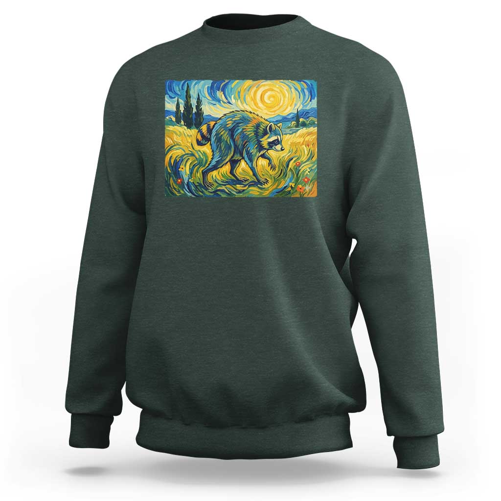 Jimothy Viral Seattle Raccoon Starry Night Style Graphic Sweatshirt Trash Panda Feral Legend Supporter