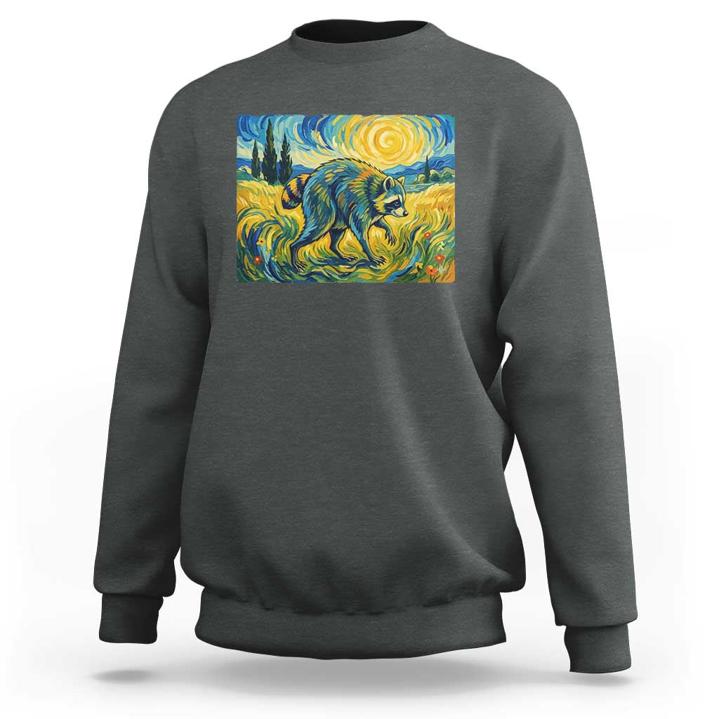 Jimothy Viral Seattle Raccoon Starry Night Style Graphic Sweatshirt Trash Panda Feral Legend Supporter