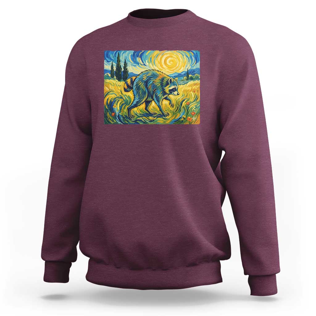 Jimothy Viral Seattle Raccoon Starry Night Style Graphic Sweatshirt Trash Panda Feral Legend Supporter