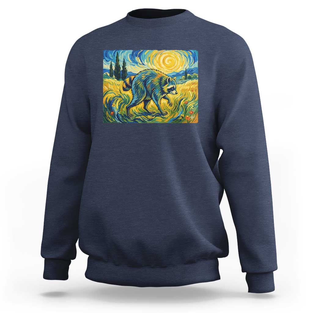 Jimothy Viral Seattle Raccoon Starry Night Style Graphic Sweatshirt Trash Panda Feral Legend Supporter
