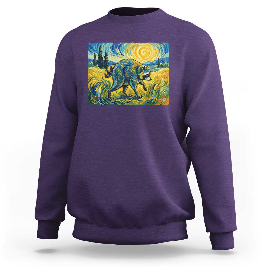 Jimothy Viral Seattle Raccoon Starry Night Style Graphic Sweatshirt Trash Panda Feral Legend Supporter