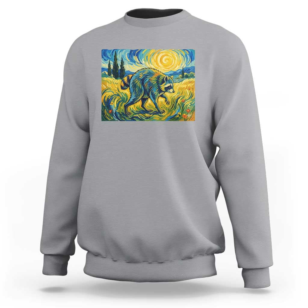 Jimothy Viral Seattle Raccoon Starry Night Style Graphic Sweatshirt Trash Panda Feral Legend Supporter