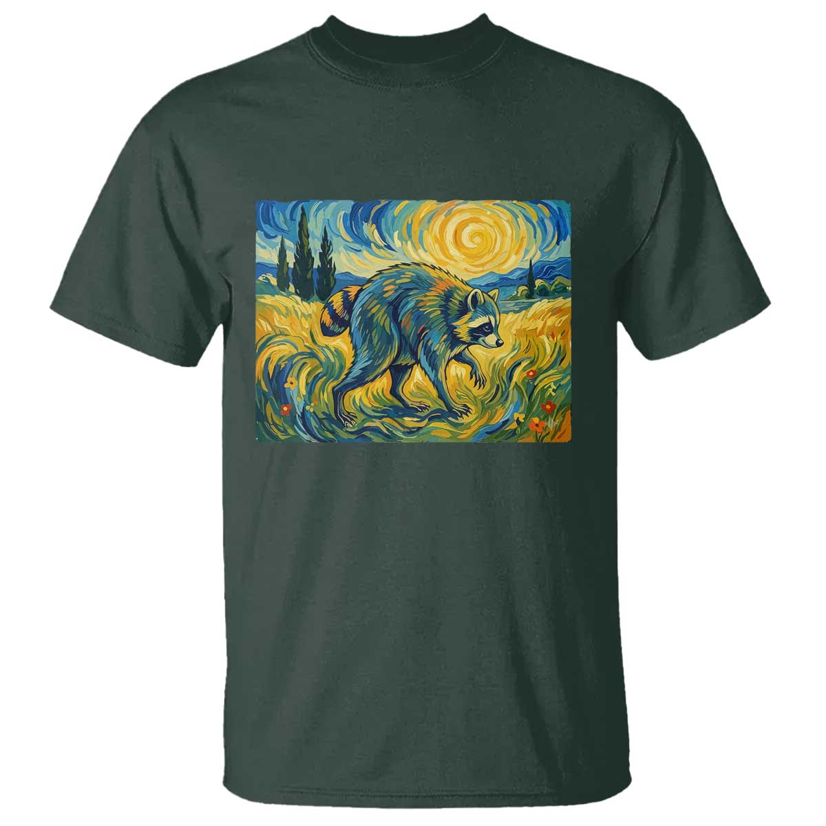 Jimothy Viral Seattle Raccoon Starry Night Style Graphic T Shirt Trash Panda Feral Legend Supporter