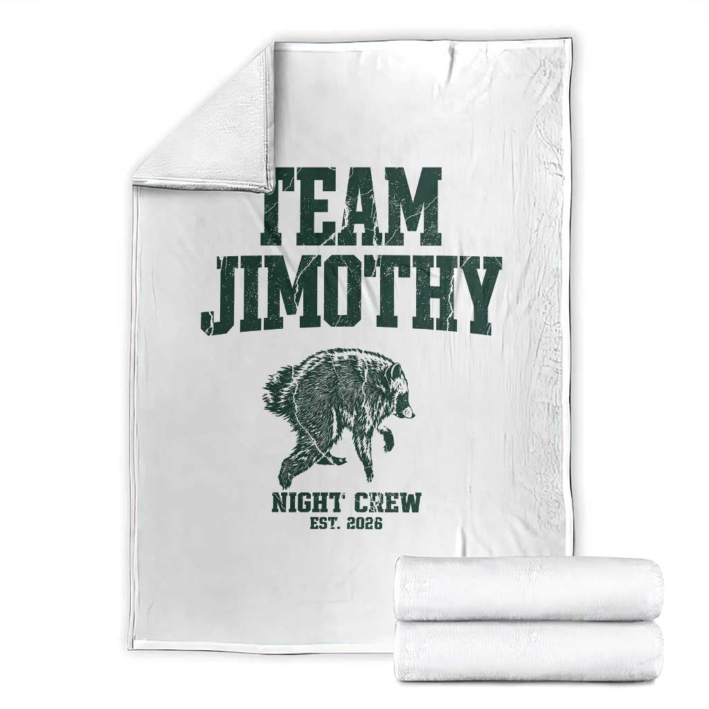 Team Jimothy Night Crew Est 2026 Viral Seattle Raccoon Throw Blanket Feral Legend Trash Panda Vintage Athletic Style Graphic